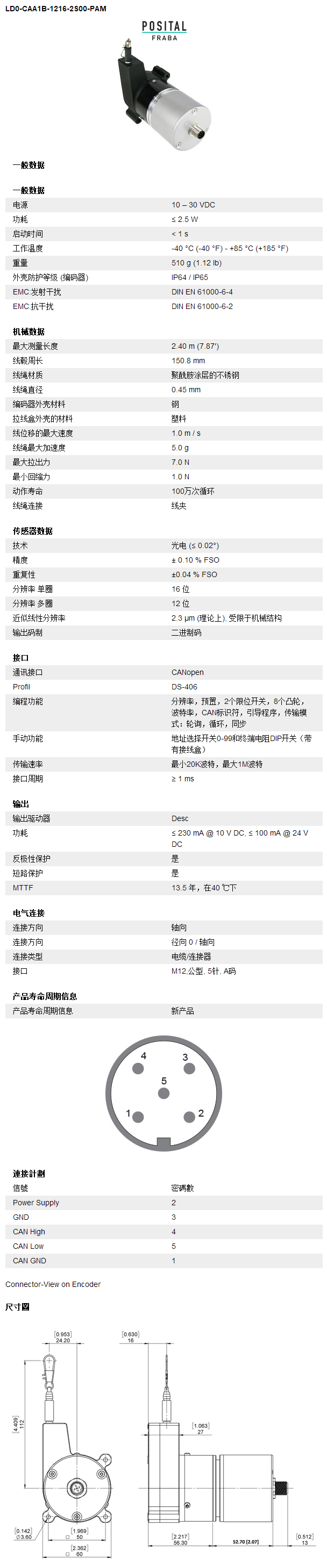 經(jīng)濟(jì)型線性傳感器，塑料外殼